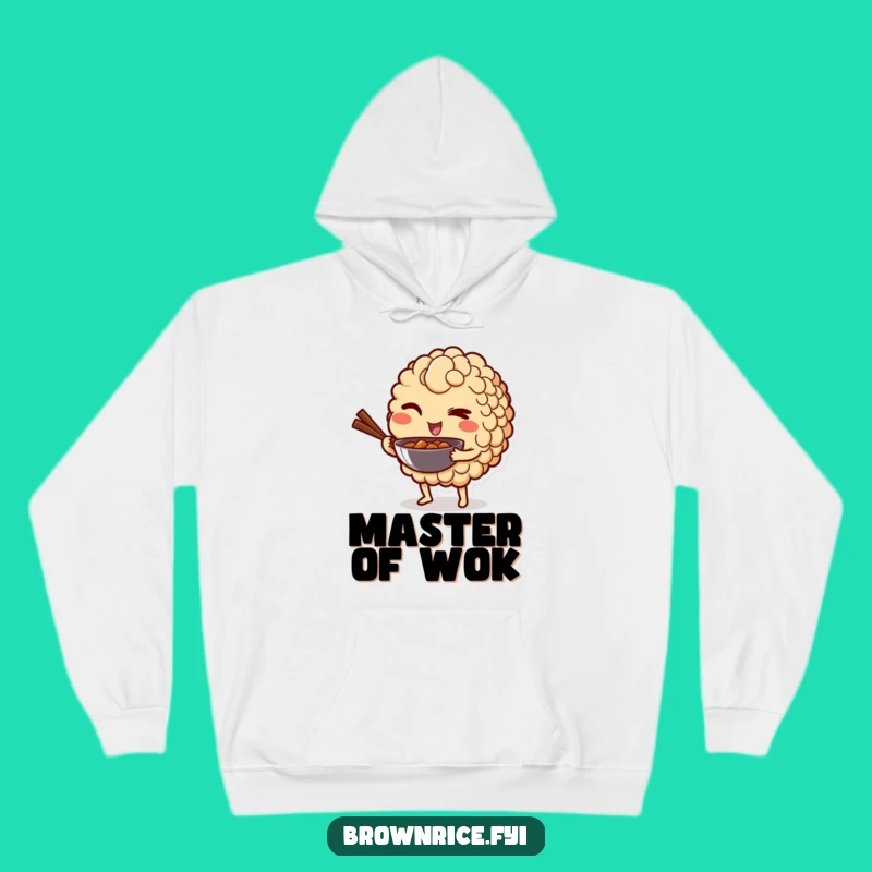 Cozy Funny Winking Rice Hoodie - Playful Wok Warmth Gift