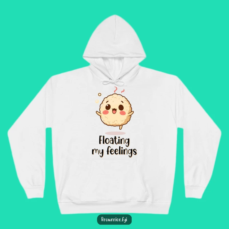 Cozy Funny Levitating Rice Hoodie - Surprised Steam Warm Gift