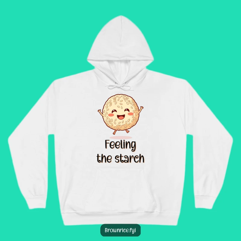 Funny Cozy Brown Rice Ball Hoodie - Warm Cartoon Jumping Sweatshirt for Winter Fun