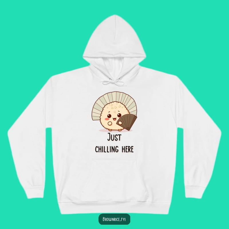Funny Cozy Brown Rice Ball Hoodie - Warm Cartoon Peeking Sweatshirt for Fun