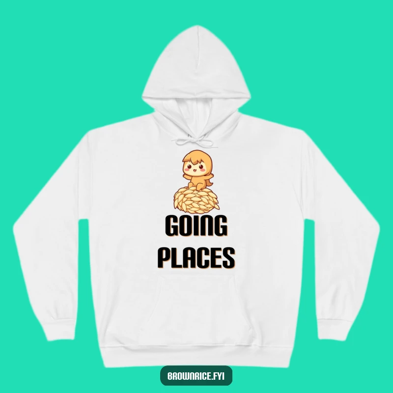 Funny Riding Rice Brown Hoodie - Cozy Fun for Your Adventures!