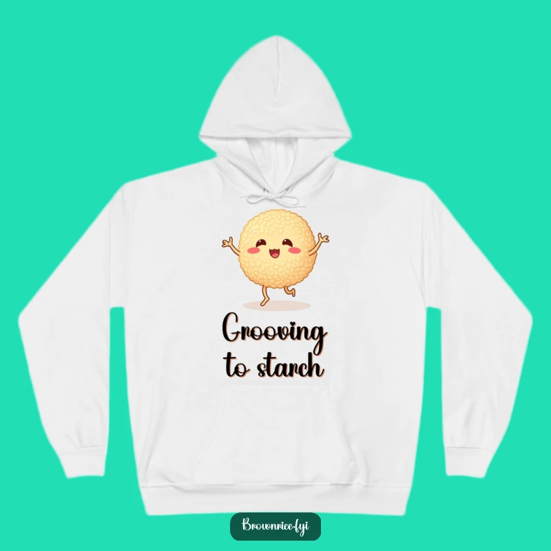 Funny Cozy Brown Rice Ball Hoodie - Warm Cartoon Dancing Sweatshirt