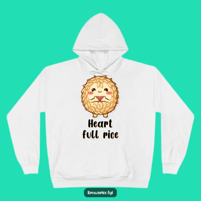 Funny Brown Rice Heart Hoodie: Cozy affection, perfect funny gift!