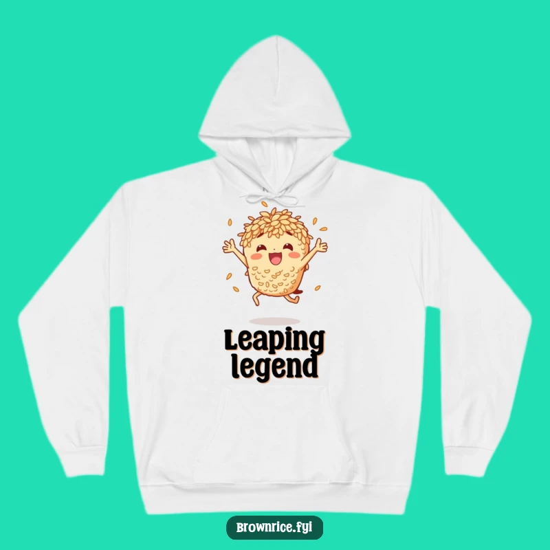Cozy Funny Brown Rice Jumping Hoodie: Warm Up with Hilarious Character Style