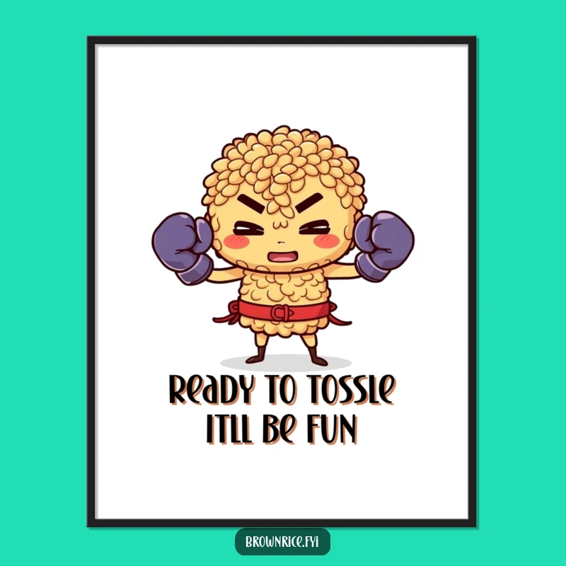 Free Printable Wall Art: Funny Boxer Rice DIY Downloadable Decor
