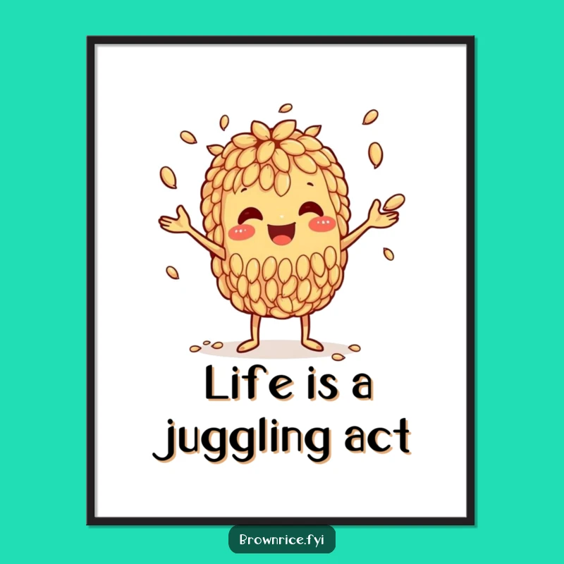 Free Printable Wall Art: Juggling Rice Grains - Funny Downloadable Art