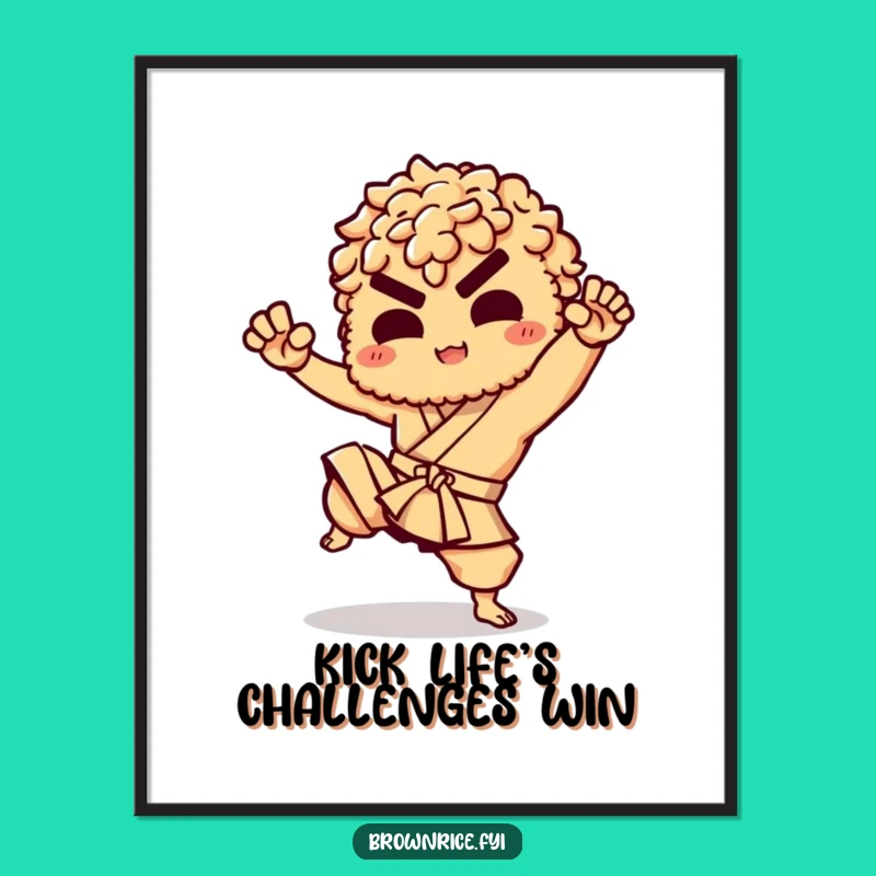 Free Printable Wall Art: Karate Brown Rice Kick Downloadable Art