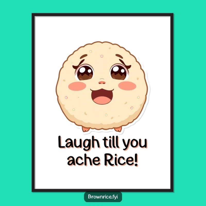 Free Printable Wall Art: Laughing Rice Ball Delight, Humorous Downloadable Decor for Joyful Spaces