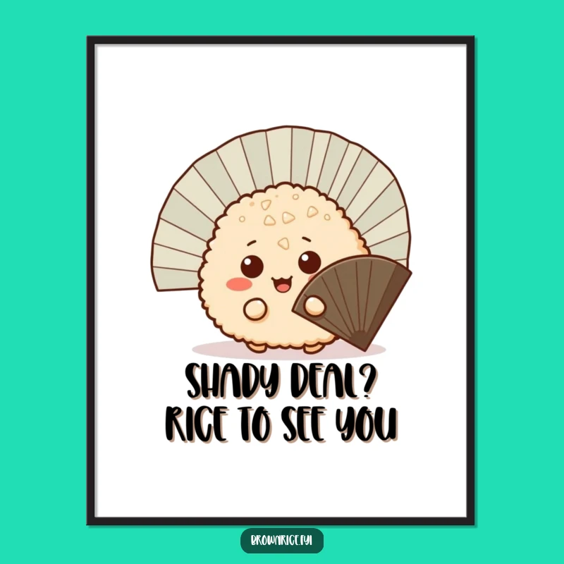 Free Printable Wall Art: Mischievous Peeking Rice Ball, Humorous Downloadable Decor for Playful Spaces