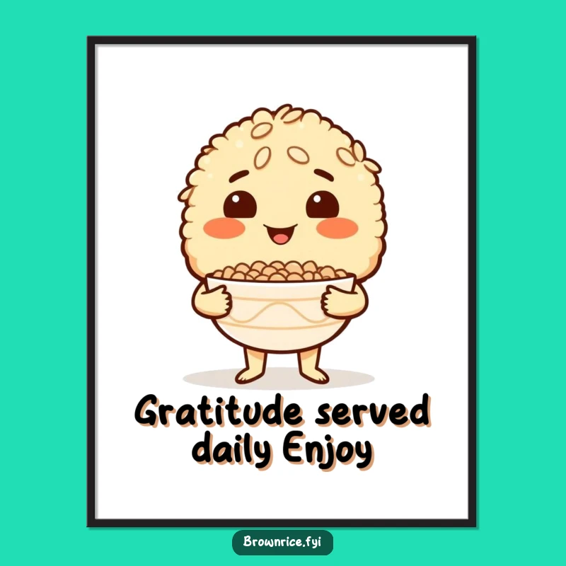 Free Printable Wall Art: Proud Brown Rice Chef - Humorous Downloadable Decor