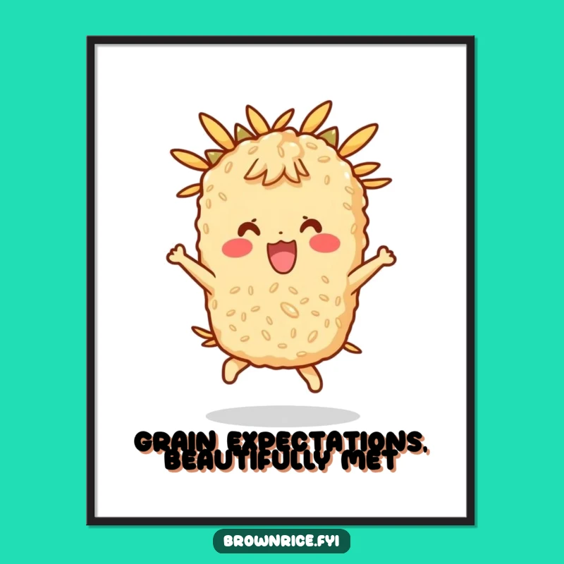 Fun Free Printable Wall Art: Bouncing Rice Character, Energetic Downloadable Decor!
