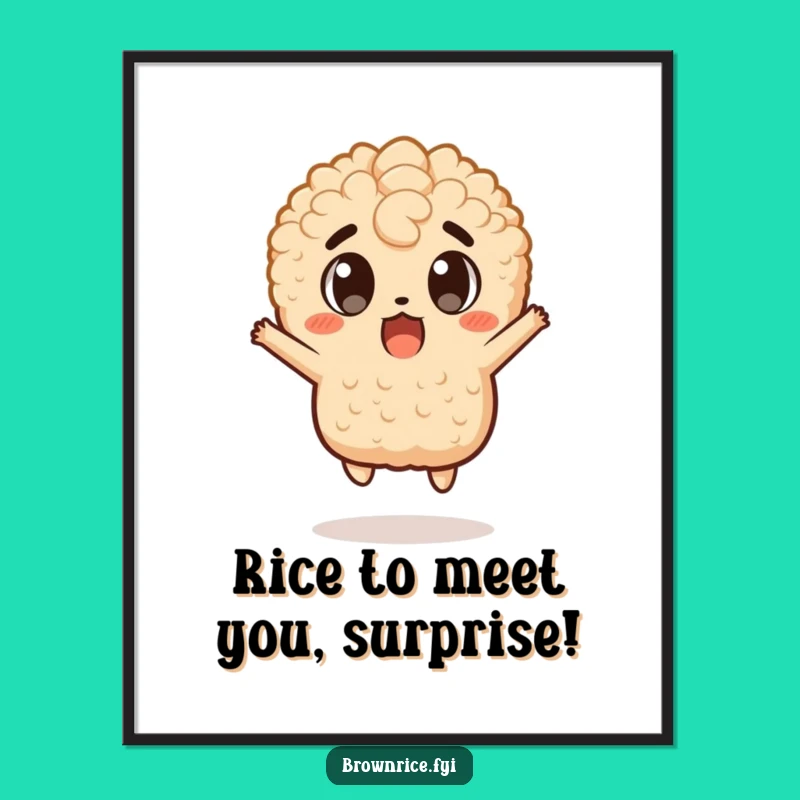 Funny Free Printable Wall Art: Surprised Rice Pal, Whimsical Downloadable Decor, Print at Home