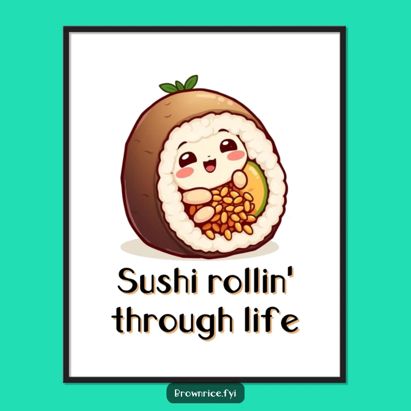 Funny Free Printable Wall Art: Sushi Rice Slide - Downloadable Art
