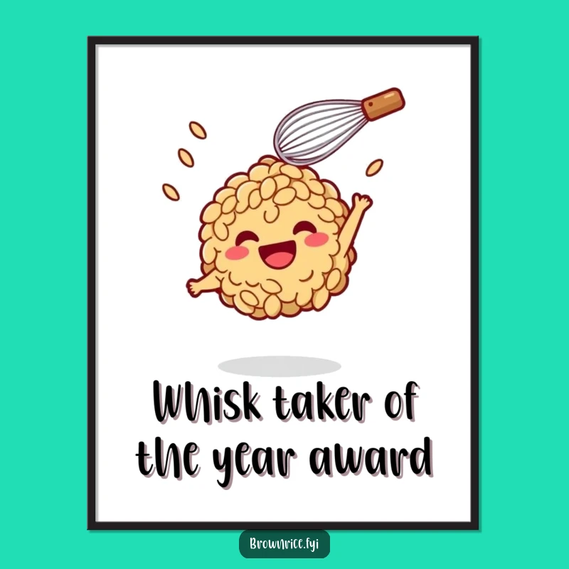 Funny Free Printable Wall Art: Whisk Tossing Rice Pal Decor - Quirky Downloadable Gift