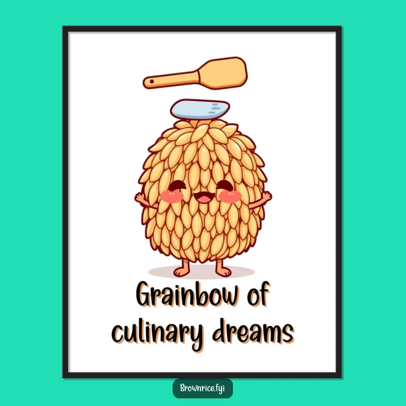 Funny Free Printable Wall Art: Chef Rice Grain, Quirky Culinary Downloadable Art
