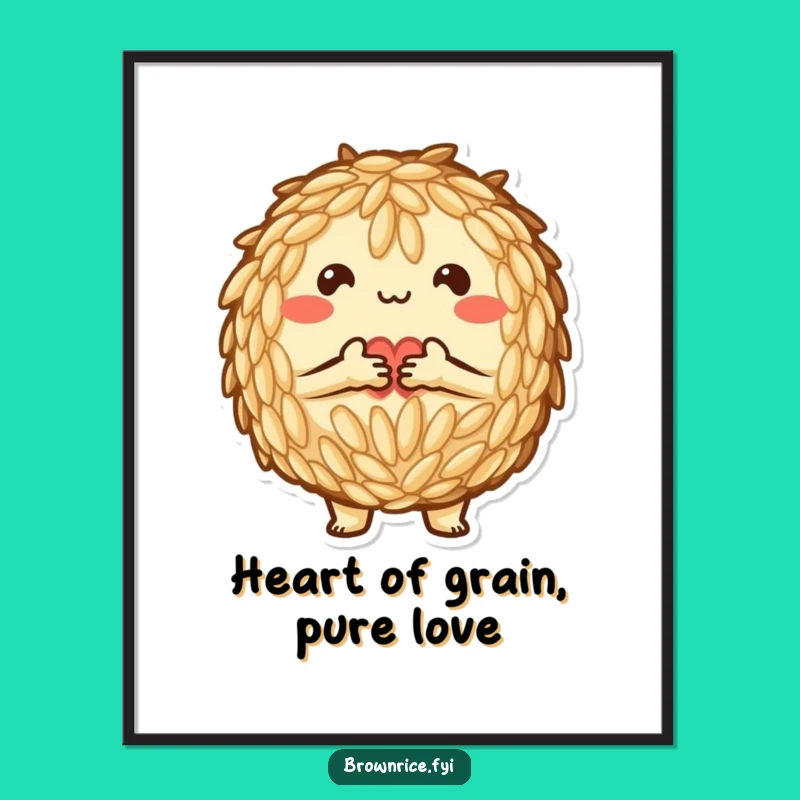 Funny Free Printable Wall Art: Heart Rice Pal Decor - Sweet Downloadable Gift