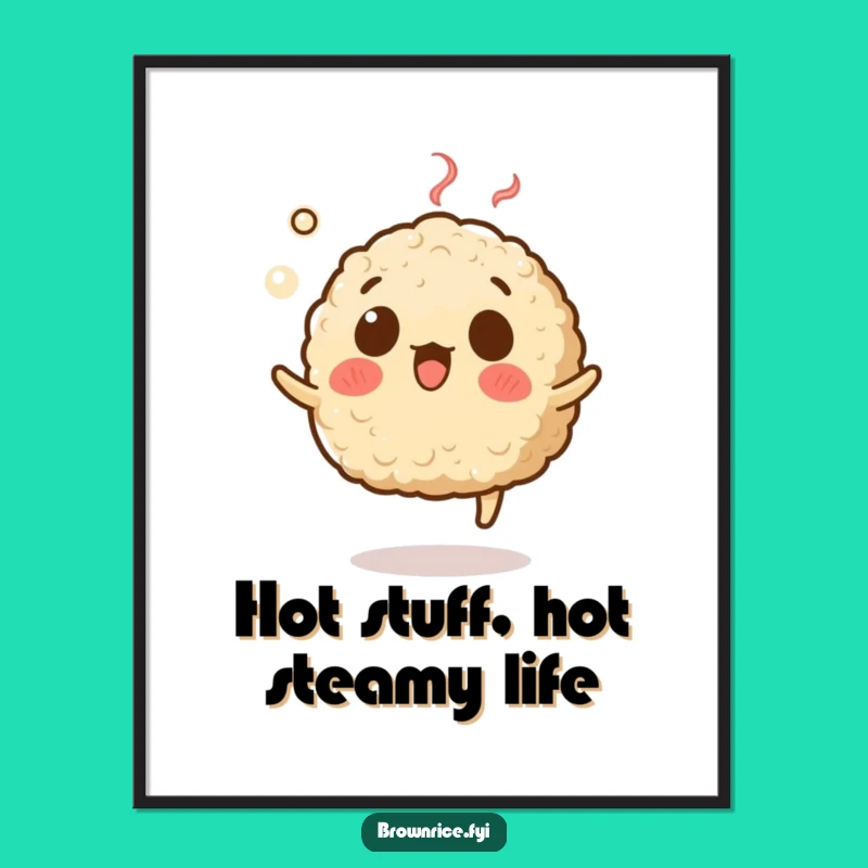 Free Printable Wall Art - Surprised Levitating Rice Bowl Humorous Downloadable Decor