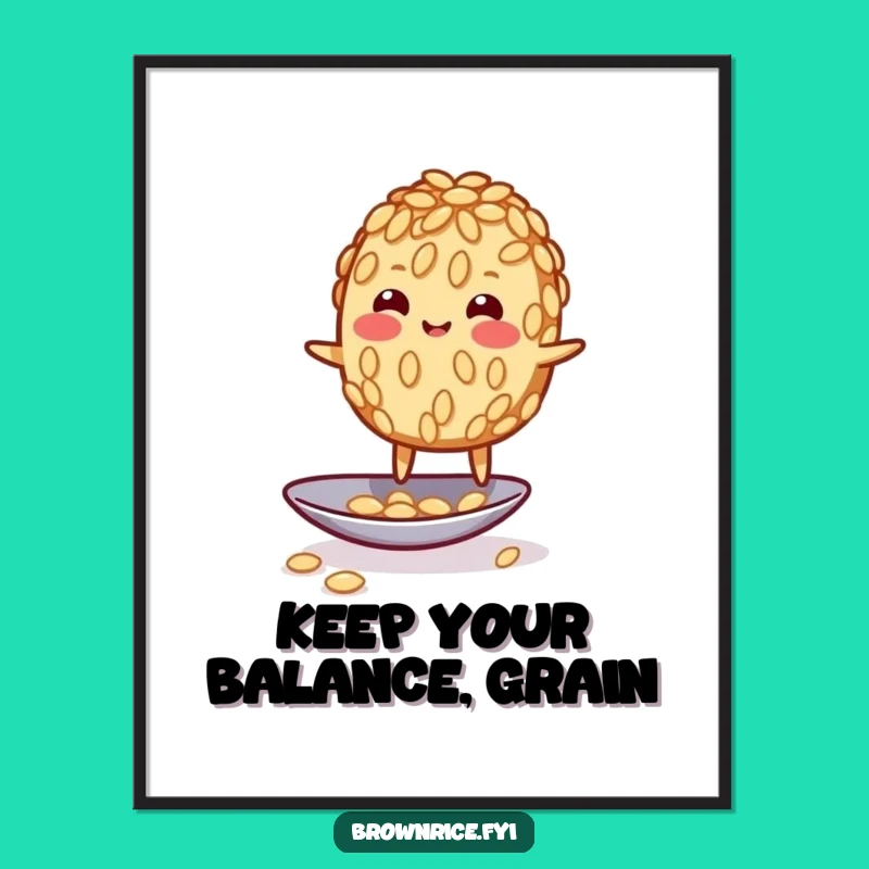 Funny Free Printable Wall Art: Wobbly Rice Balance - Downloadable Art