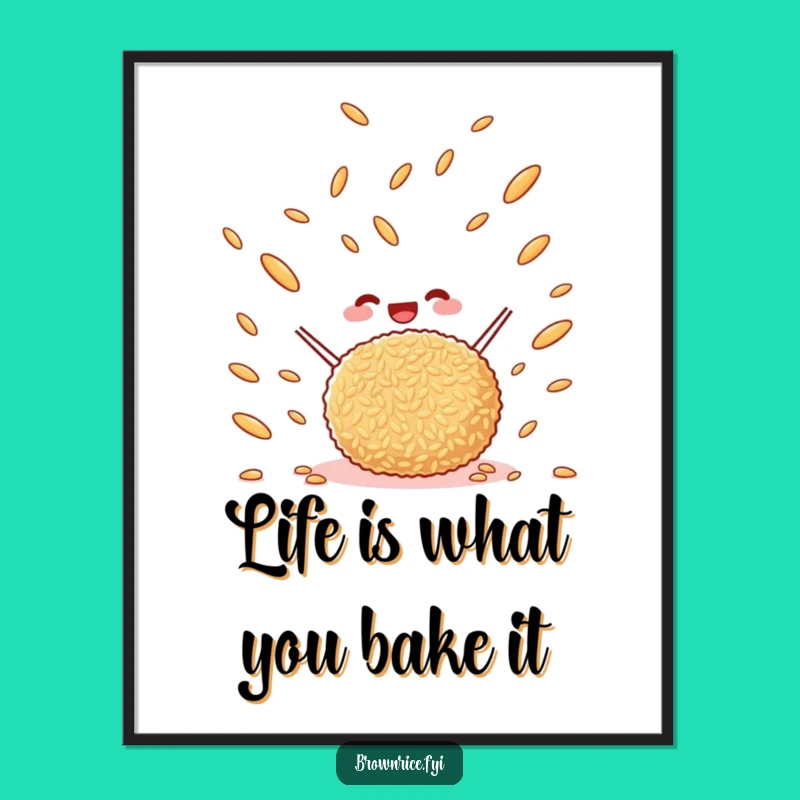 Free Printable Wall Art: Joyful Rice Ball Toss, Humorous Downloadable Decor for a Lively Space