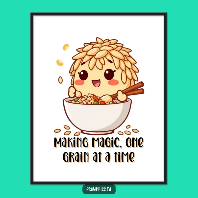 Free Printable Wall Art: Chef Rice Grain Mixing, Fun Downloadable Decor!