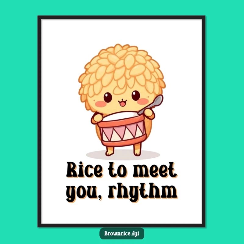 Funny Free Printable Wall Art: Brown Rice Drummer, Downloadable Art