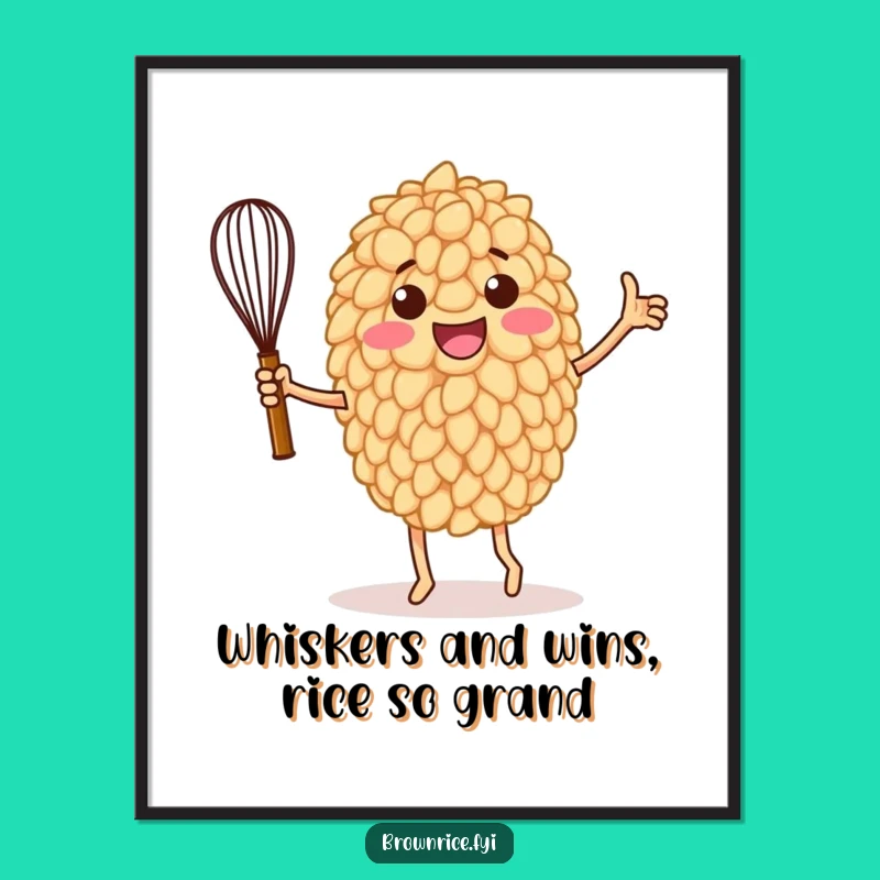 Free Printable Wall Art: Hilarious Dancing Rice Grain Whisking Up Joyful Vibes!