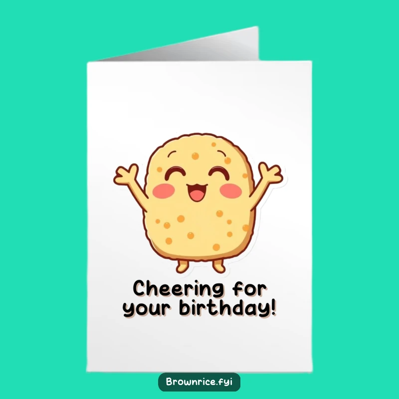 Free Printable Birthday Card: Cheering Rice Patty, Energetic Downloadable Gift