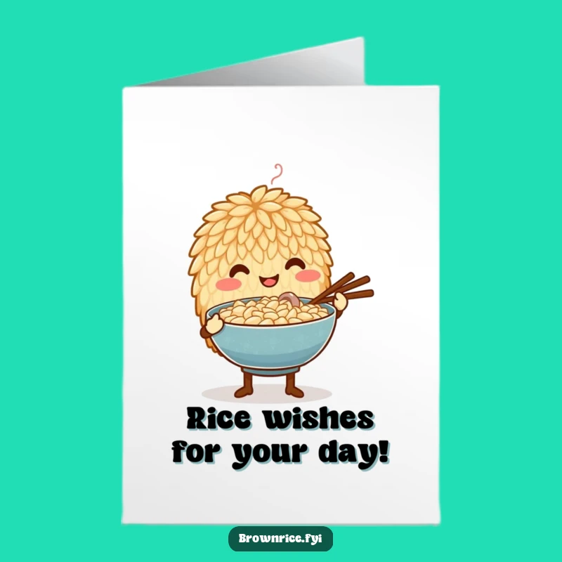 Free Printable Birthday Card: Caring Rice Grain Serving Up Warm Wishes!