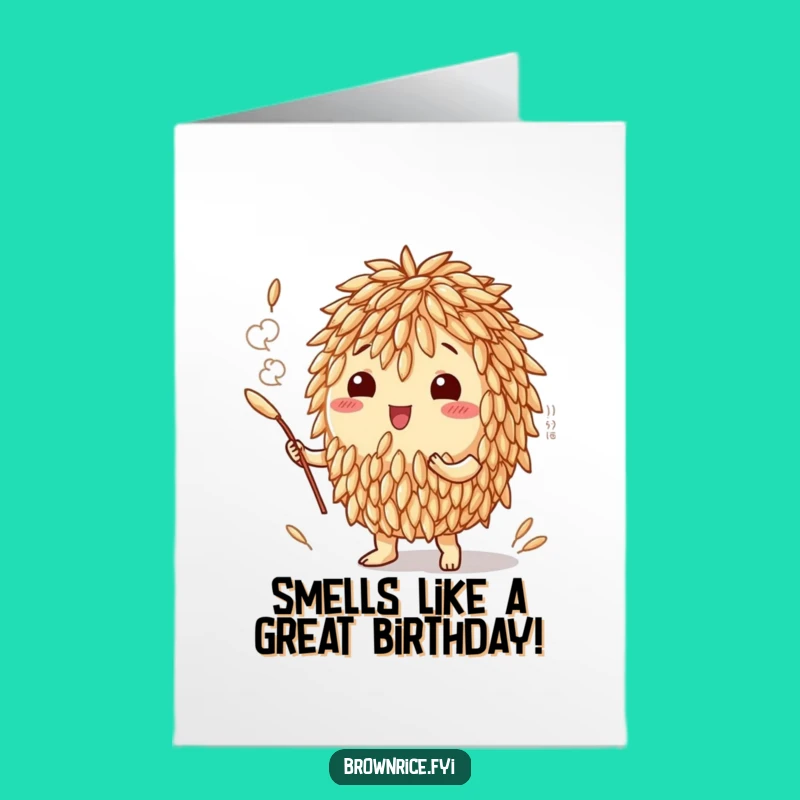 Free Printable Birthday Card: Rice Grain Aroma Cloud of Birthday Joy!