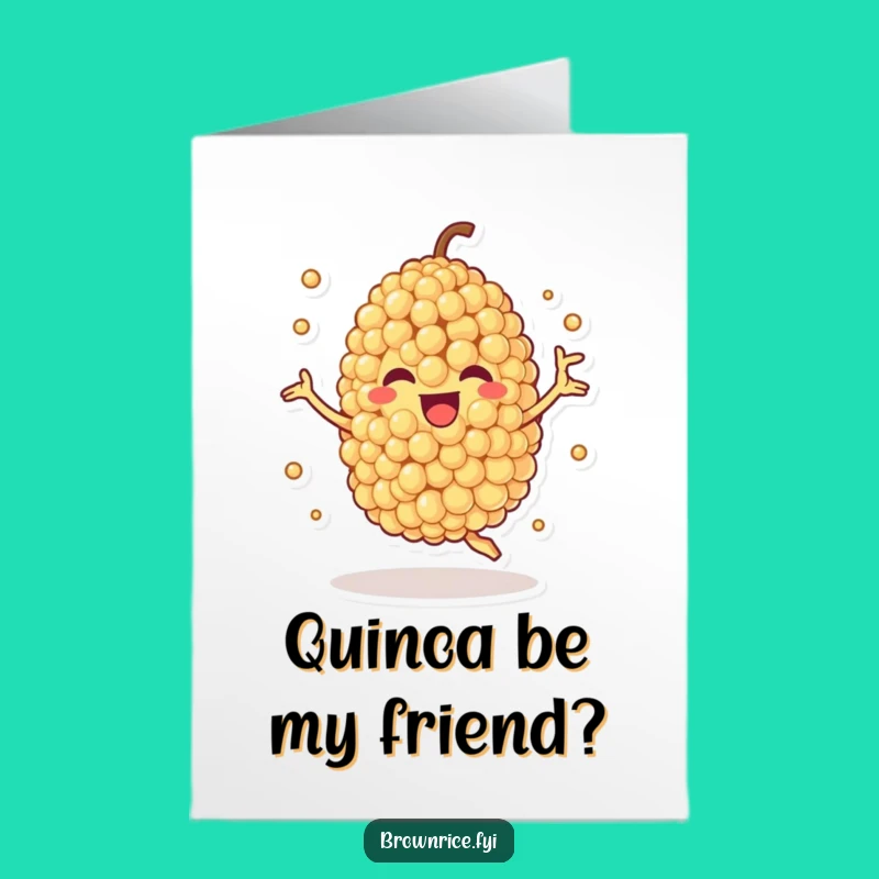 Free Printable Birthday Card: Spinning Quinoa Joy, Funny Downloadable Gift