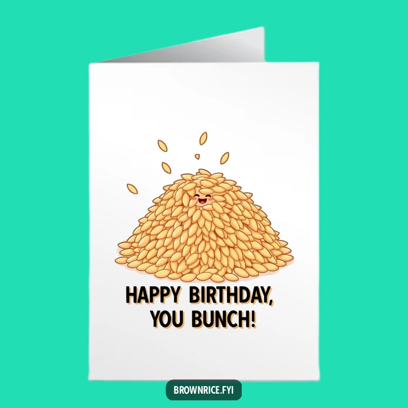 Free Printable Birthday Card: Giggling Rice Pile, Joyful Downloadable Gift