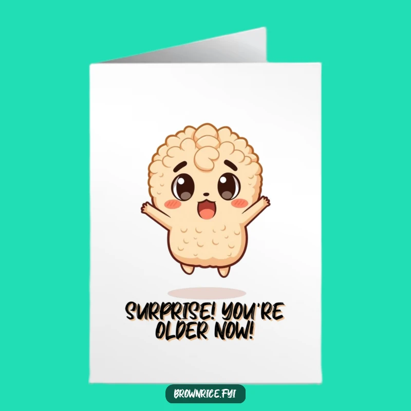 Funny Free Printable Birthday Card: Surprised Rice Pal, Downloadable & Print at Home