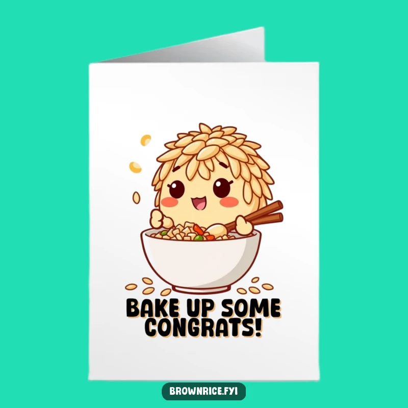 Free Printable Congrats Card: Chef Rice Grain Mixing, Perfect Funny Downloadable Gift!