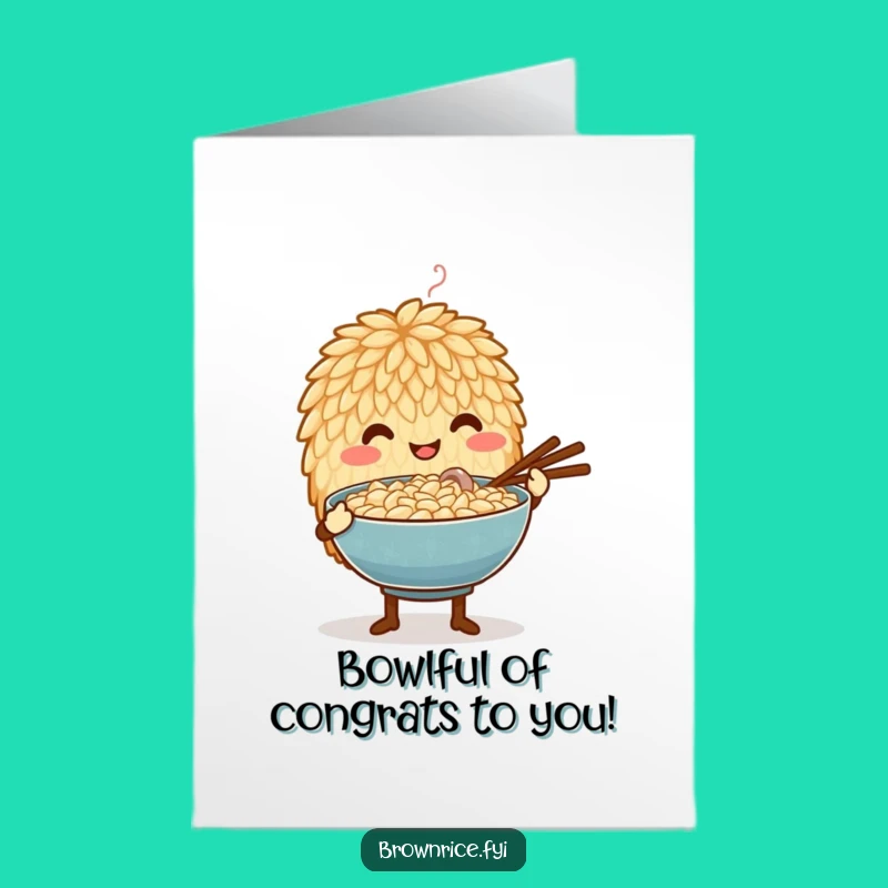 Free Printable Congrats Card: Rice Grain Serving Up Warm Wishes for Success!