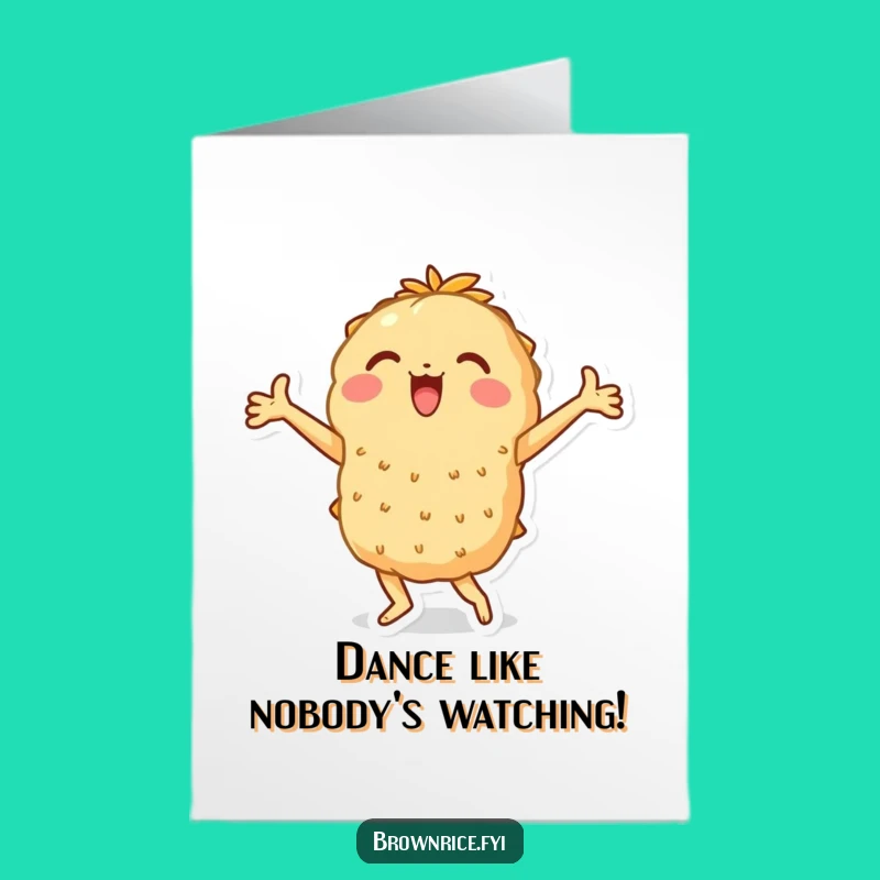 Exuberant Free Printable Congrats Card: Dancing Rice Pal, Full of Flair, Downloadable & Print at Home