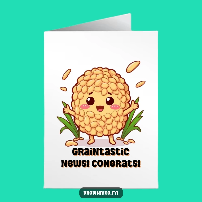 Free Printable Congrats Card: Brown Rice Juggler Downloadable Gift for Any Achievement