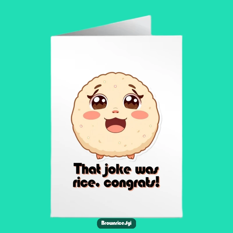 Free Printable Congrats Card: Giggling Rice Ball Joy, Humorous Downloadable Gift for Big Smiles
