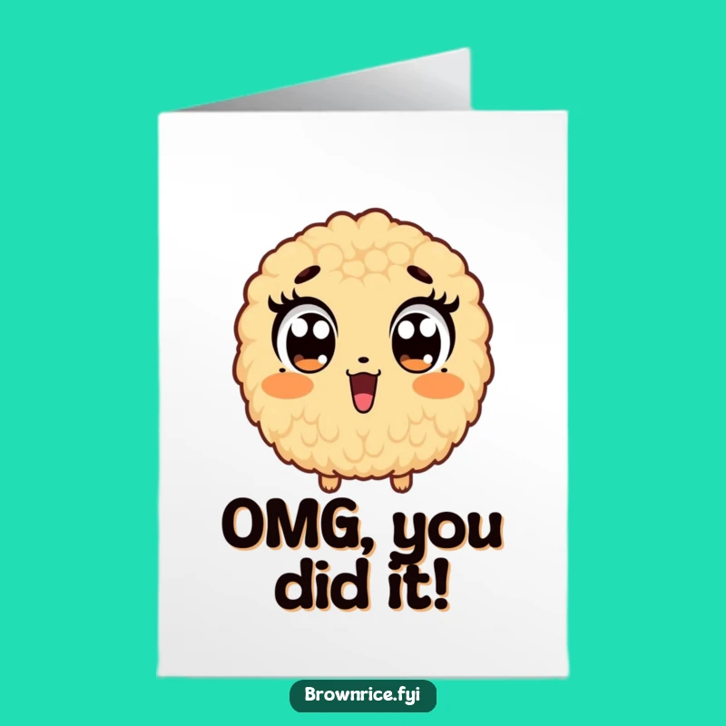 Free Printable Congrats Card: Surprised Rice - Funny Downloadable Gift