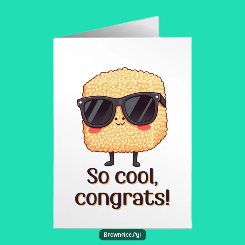 Free Printable Congrats Card: Cool Rice Block, Stylish Downloadable Gift