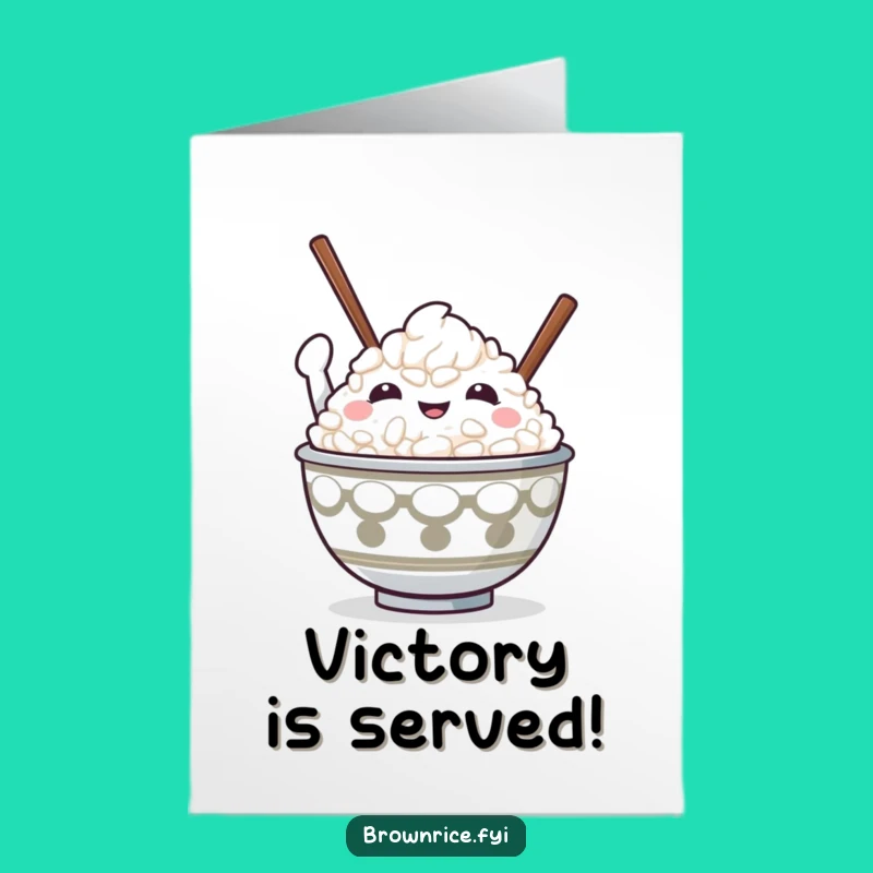 Free Printable Congrats Card: Rice Bowl Victor, Unique Downloadable Gift