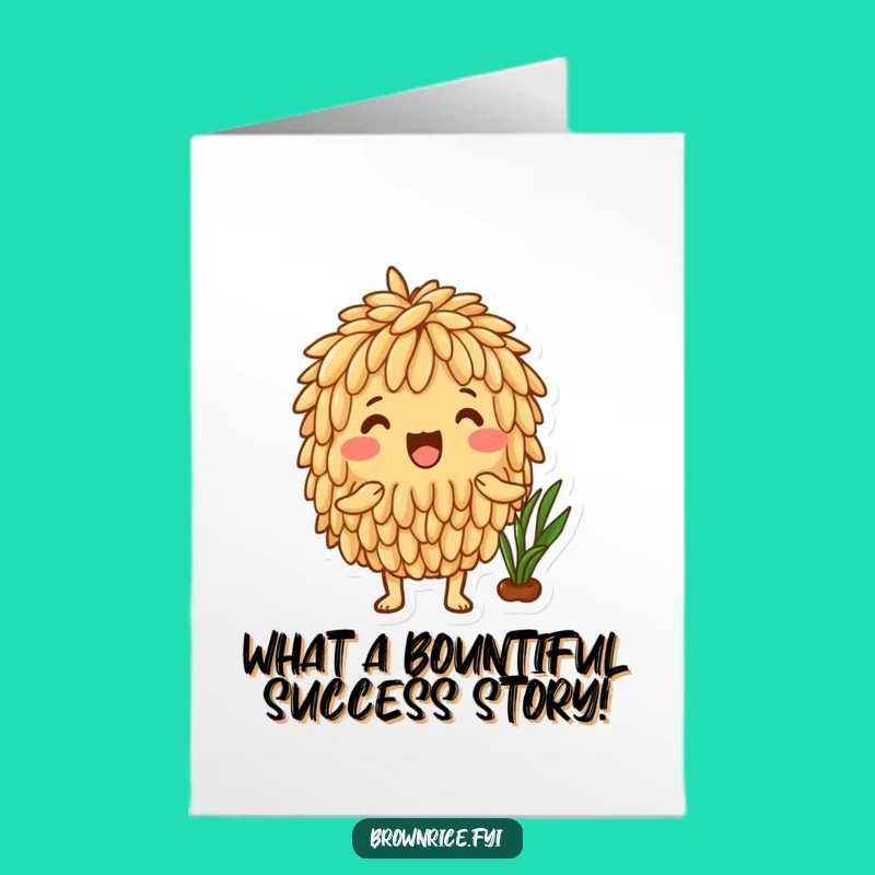 Free Printable Congrats Card: Excited Brown Rice Harvest Downloadable Gift