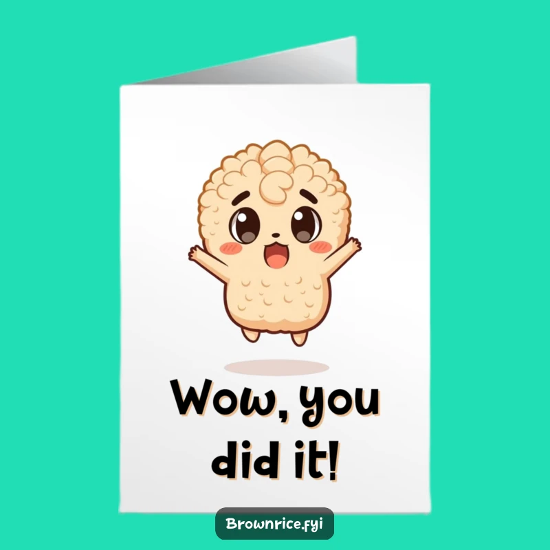 Free Printable Congrats Card: Shocked Rice Pal, Surprising Excitement, Downloadable & Print at Home