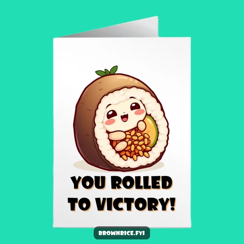 Free Printable Congrats Card: Sushi Rice Slide - Funny Downloadable Gift