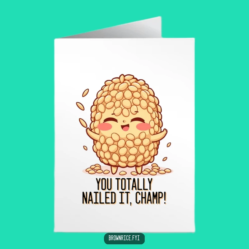 Free Printable Congrats Card: Brown Rice Winking Juggler Downloadable Gift