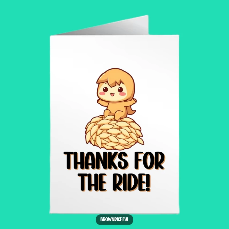 Cheerful Free Printable Thank You Card: Rice Pal's Ride, Grateful Downloadable & Print at Home