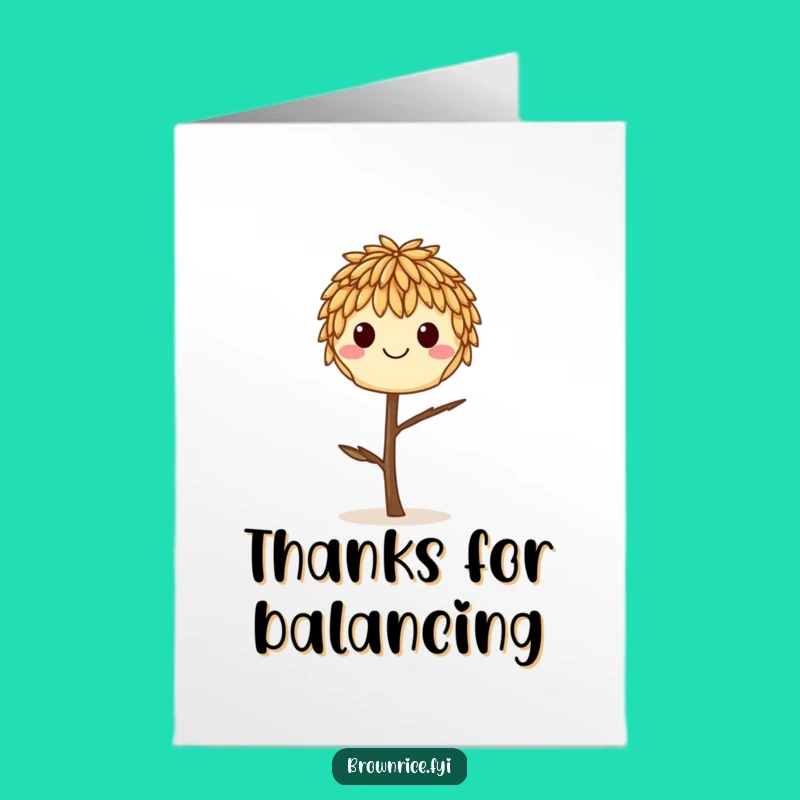 Free Printable Thank You Card: Balanced Rice Grain, Thoughtful Downloadable Gift