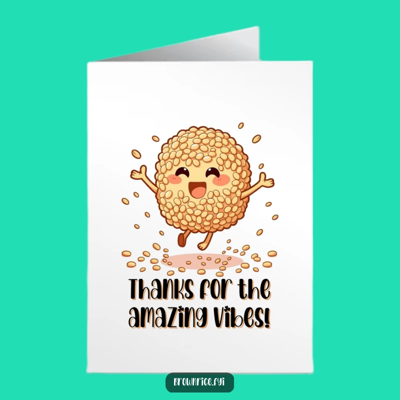 Free Printable Thank You Card: Bouncing Rice Pal - Grateful Downloadable Gift