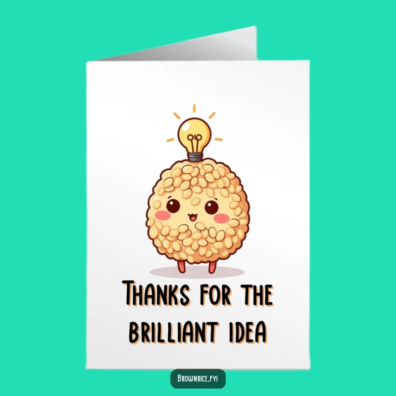 Free Printable Thank You Card: Bright Idea Brown Rice Downloadable Gift