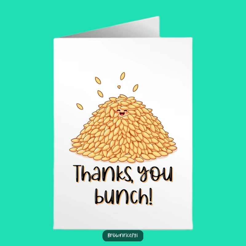 Free Printable Thank You Card: Giggling Rice Pile, Heartwarming Downloadable Gift