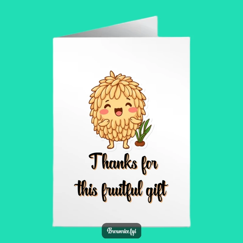 Free Printable Thank You Card: Happy Brown Rice Harvest Downloadable Gift